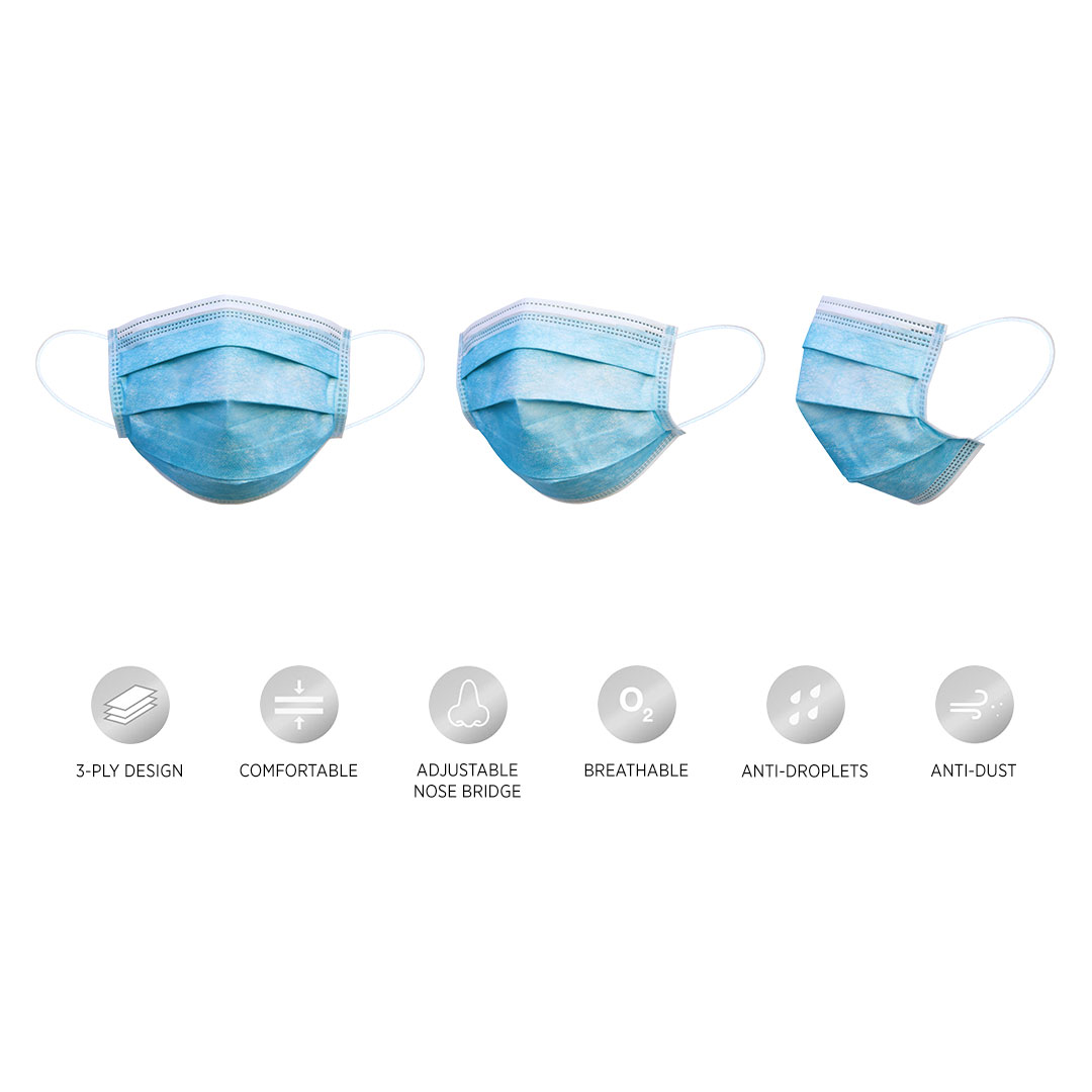 MASKA JEDNOKRATNA TROSLOJNA 50/1 PLAVA gallery image